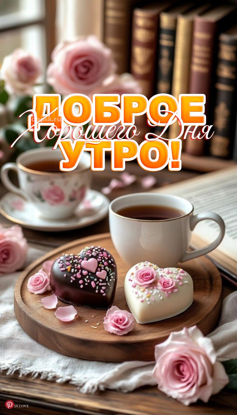 Открытка «Пожелание»: Доброе утро и хорошего дня! Красивое пожелание. Тэги: утро, красивая, кофе, позитив, хорошее на…