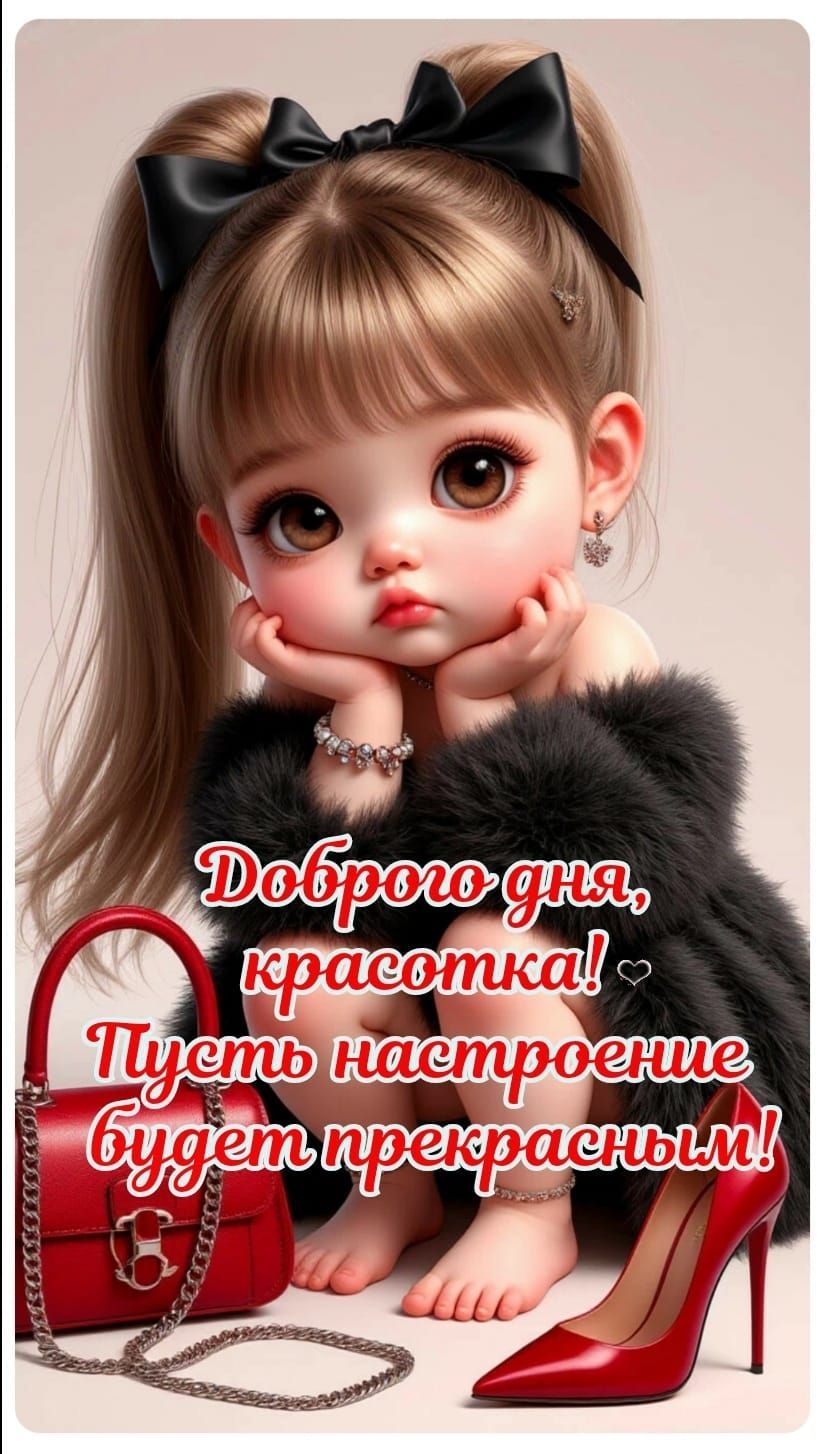 Открытка «Добрый день»: Доброго дня, красотка! Прекрасное настроение!. Тэги: Добрый день и добрые пожелания, Добрый д…
