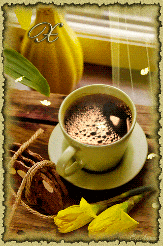 Открытка «Пожелание»: Уютное утро: Кофе, цветы и весеннее настроение. Тэги: утро, красивая, кофе, позитив, радость…