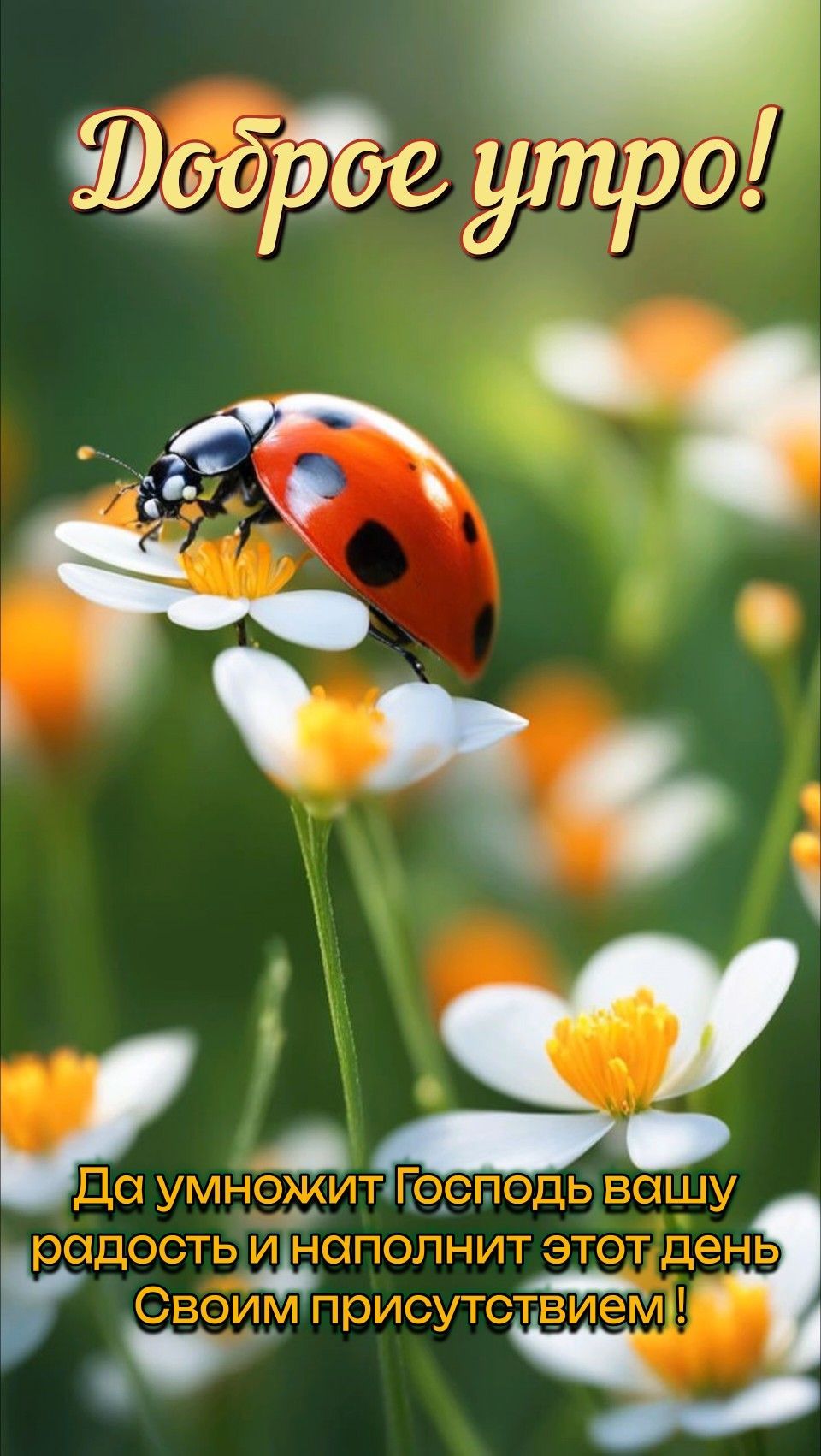 Открытка «Пожелание»: Доброе утро! Радость и благословение на весь день. Тэги: утро, красивая, позитив, радость…