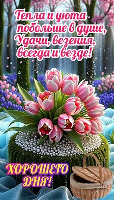 Открытка «Пожелание»: Тепла, уюта и удачи! Красивая открытка хорошего дня. Тэги: хорошего дня, красивая, позитив…