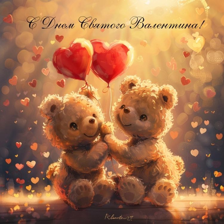 Открытка «Животное»: С Днем Святого Валентина! Милая открытка с любовью. Тэги: пожелание, улыбка, красивая, позитив…