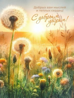 Открытка «Пожелание»: С добрым утром! Пожелание добрых мыслей и тепла. Тэги: утро, красивая, позитив, радость, цветок…