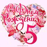 Открытка «Пожелание»: С Днем Рождения 5 лет – яркая поздравительная открытка. Тэги: улыбка, красивая, позитив, радость…