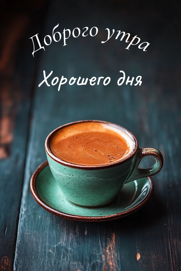 Открытка «Пожелание»: Доброе утро: Кофе для отличного дня и настроения. Тэги: утро, красивая, кофе, позитив, радость…