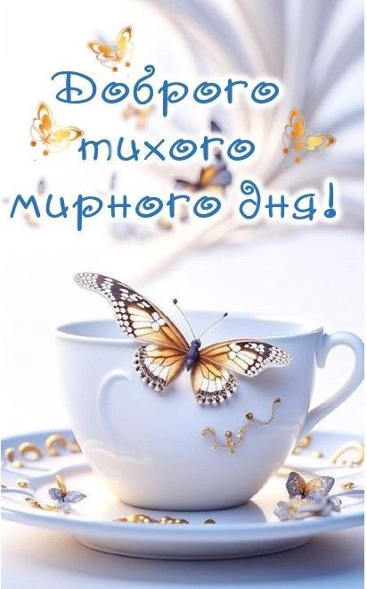 Открытка «Пожелание»: Нежная открытка: Доброго тихого мирного дня!. Тэги: улыбка, красивая, позитив, радость, добрый…