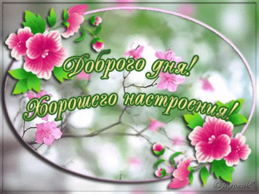 Открытка «Пожелание»: Доброго дня и хорошего настроения с цветами. Тэги: улыбка, друг, мужчина, женщина, красивая…