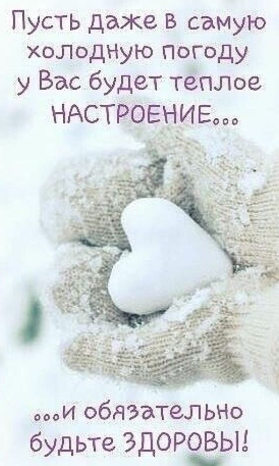 Открытка «Пожелание»: Зимнее пожелание: тепло и здоровье для Вас!. Тэги: друг, подруга, мужчина, женщина, позитив…