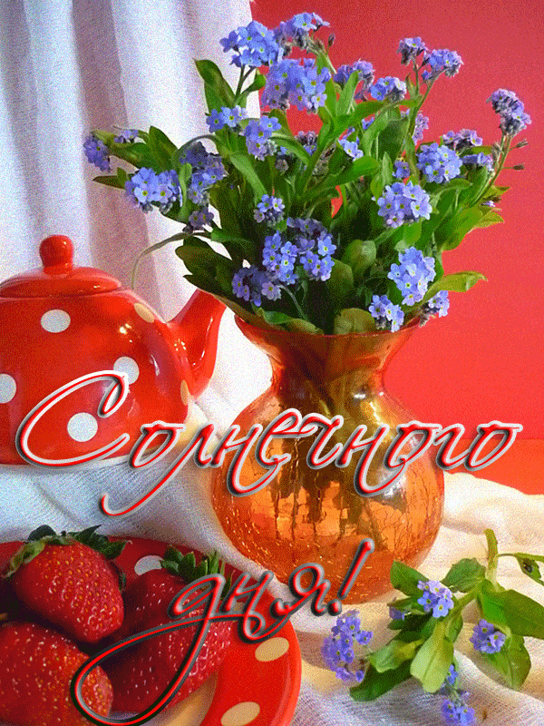 Открытка «Добрый день»: Пожелание Солнечного дня! Яркая открытка с цветами. Тэги: Добрый день и добрые пожелания…