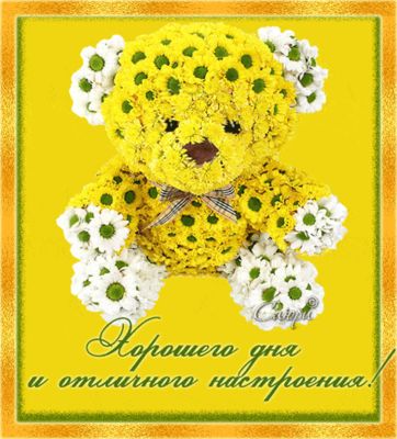 Открытка «Хорошего дня»: Красивая открытка: Хорошего дня и настроения!. Тэги: животное, пожелание, улыбка, красивая…