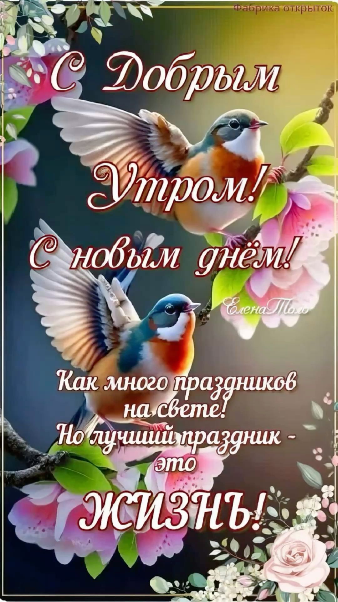 Открытка «Животное»: Доброе Утро! Открытка про Жизнь, Радость и Счастье. Тэги: пожелание, красивая, позитив, радость…