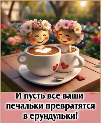 Открытка «Пожелание»: Позитивное пожелание: Пусть печальки в ерундульки!. Тэги: прикольная, улыбка, утро, красивая…