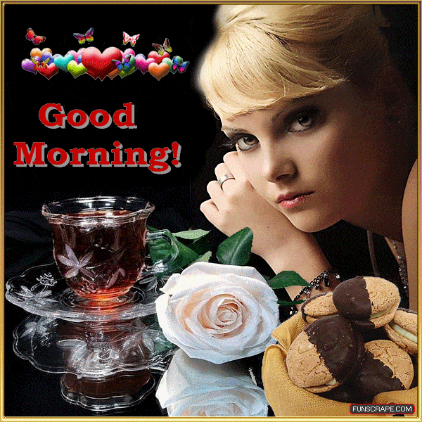 Открытка «Пожелание»: Доброе утро! Стильное пожелание для женщины. Тэги: утро, женщина, красивая, кофе, позитив…