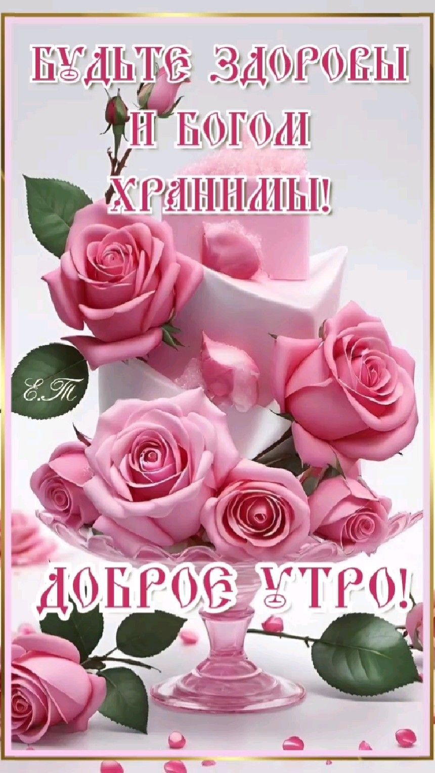 Открытка «Пожелание»: Пожeлание здоровья с розами! Красивая открытка на доброе утро!. Тэги: утро, цветок, здоровье…