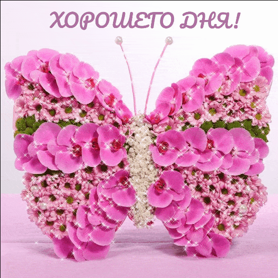 Открытка «Пожелание»: Хорошего дня! Нежная цветочная бабочка. Тэги: улыбка, женщина, красивая, позитив, радость…
