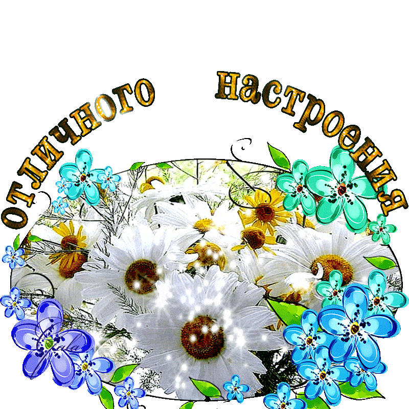 Открытка «Пожелание»: Открытка с надписью Отличного настроения и цветами. Тэги: красивая, позитив, радость, добрый де…