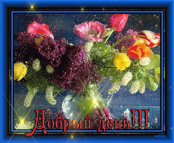 Открытка «Добрый день»: Открытка пожелание добрый день с ярким букетом цветов. Тэги: Добрый день и добрые пожелания…