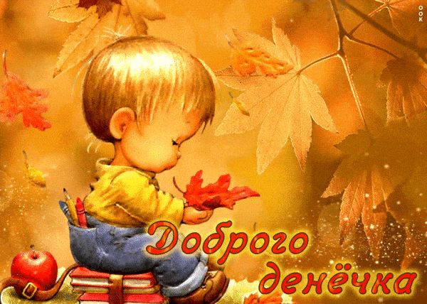 Открытка «Пожелание»: Милая осенняя открытка: Доброго денёчка!. Тэги: красивая, позитив, добрый день, осень, настроен…