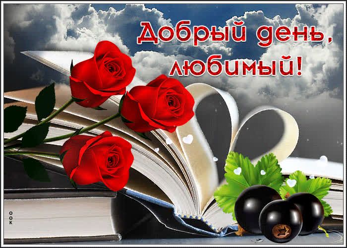 Открытка «Пожелание»: Добрый день, любимый! Открытка с нежными розами. Тэги: улыбка, мужчина, красивая, позитив…