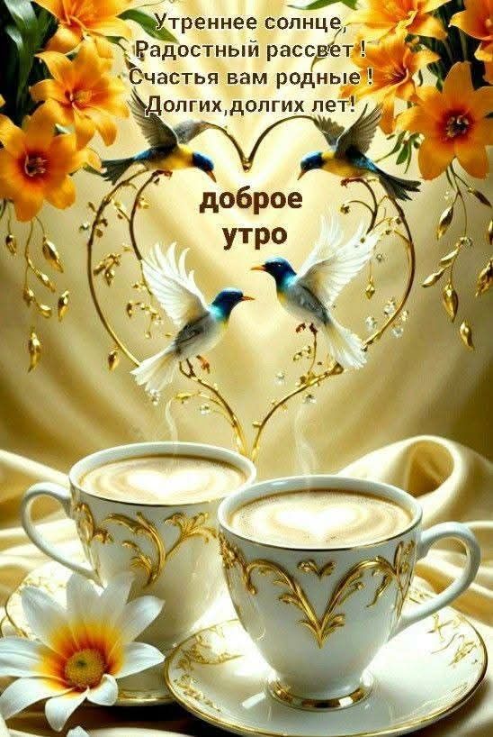 Открытка «Животное»: Доброе утро, счастье и солнце для родных!. Тэги: пожелание, утро, красивая, кофе, позитив…