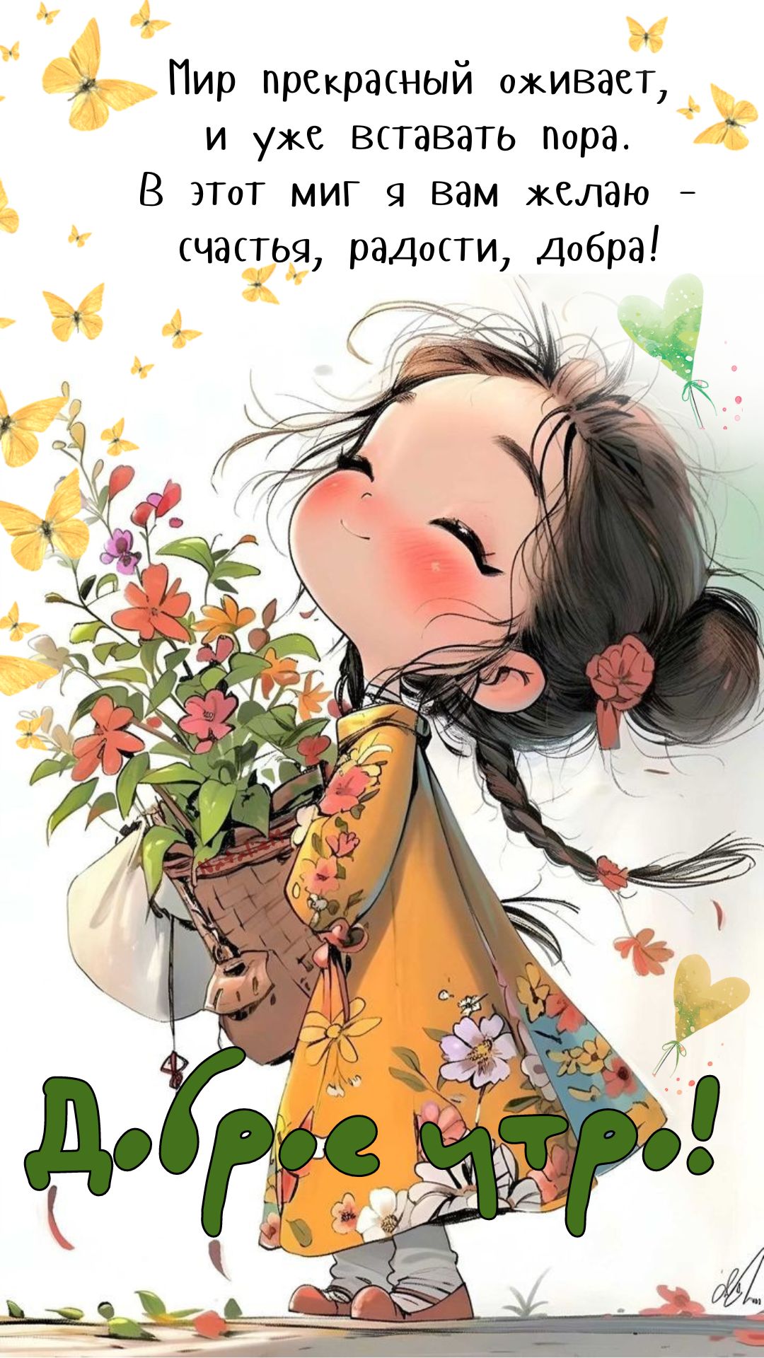 Открытка «С добрым утром»: Доброе утро: счастья, радости и добра!. Тэги: пожелание, улыбка, утро, красивая, позитив…