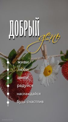 Открытка «Пожелание»: «Добрый день» с пожеланиями счастья и радости. Тэги: улыбка, красивая, позитив, радость, добрый…
