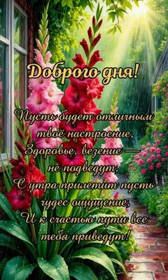Открытка «Пожелание»: Красивая открытка Доброго дня с цветами и счастьем. Тэги: красивая, позитив, добрый день, цветок…