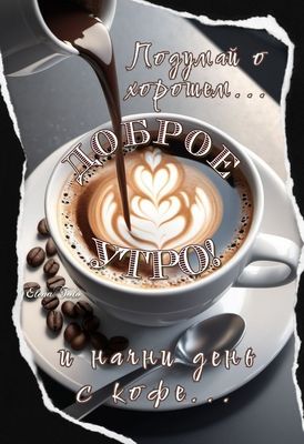 Открытка «С добрым утром»: Доброе утро! Позитивное начало дня с кофе. Тэги: Добрый день, С добрым утром и хорошего дн…