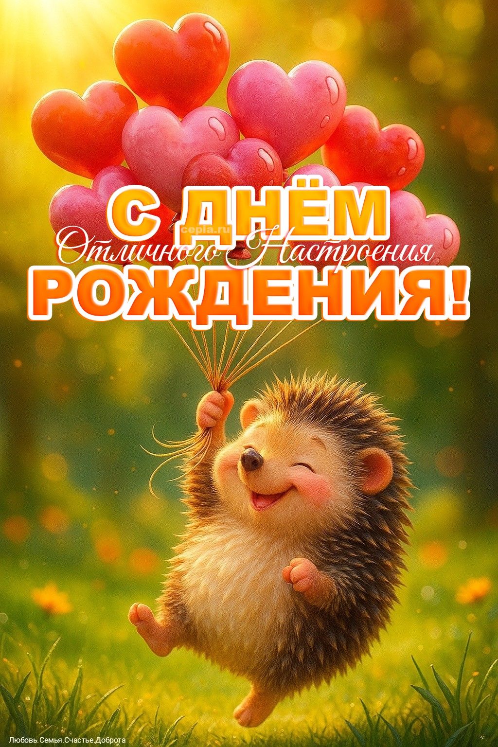 Открытка «Добрый день»: С Днем Рождения! Отличного настроения и счастья!. Тэги: Добрый день и добрые пожелания…