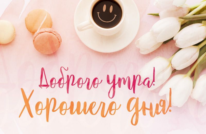 Открытка «С добрым утром»: Красивая открытка: Доброго утра и хорошего дня!. Тэги: пожелание, улыбка, утро, красивая…