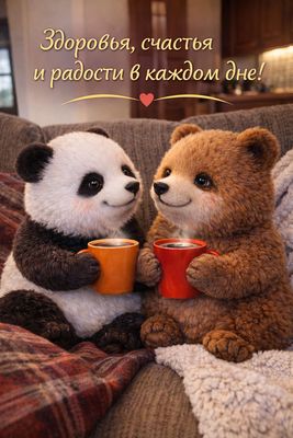 Открытка «Добрый день»: Здоровья, счастья и радости! Позитивная открытка. Тэги: Добрый день и добрые пожелания…