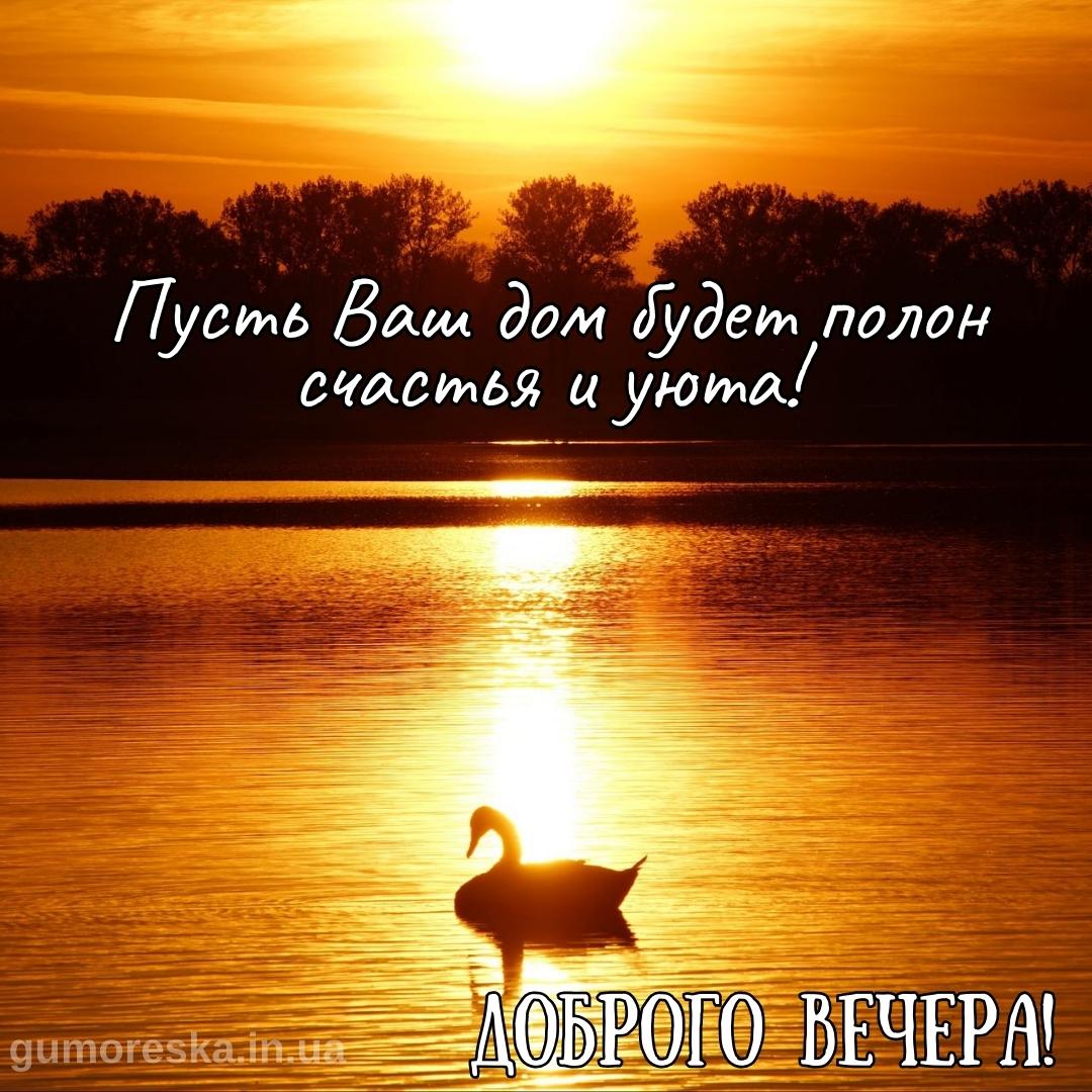 Открытка «Пожелание»: Доброго вечера! Счастья и уюта в ваш дом. Тэги: красивая, позитив, радость, настроение, счастье…