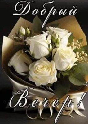 Открытка «Пожелание»: Добрый вечер! Нежные розы для прекрасного вечера. Тэги: красивая, позитив, цветок, настроение…