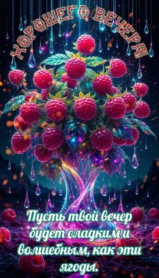 Открытка «Пожелание»: Хорошего вечера: сладкие ягоды и волшебство. Тэги: красивая, позитив, настроение, необычная…