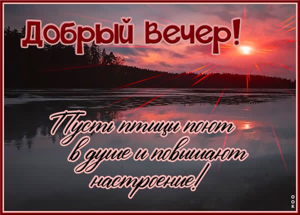 Открытка «Пожелание»: Добрый вечер: позитив и настроение для души!. Тэги: улыбка, красивая, позитив, радость, настрое…