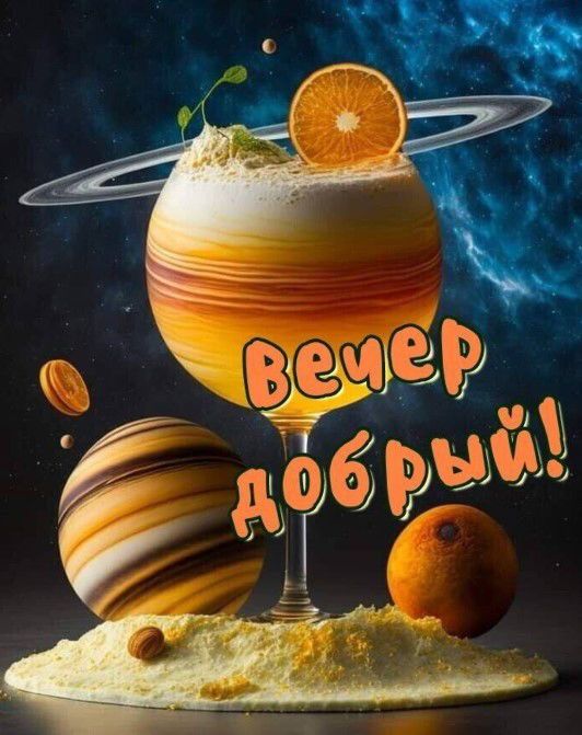 Открытка «Пожелание»: «Добрый вечер!» Космический позитив. Тэги: улыбка, друг, подруга, красивая, позитив, радость…