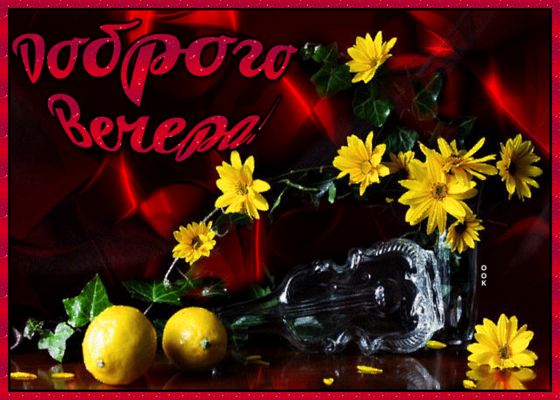 Открытка «Пожелание»: Красивый вечер: пожелание, цветы и настроение. Тэги: улыбка, красивая, позитив, радость, цветок…