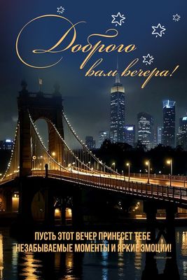 Открытка «Пожелание»: Доброго вечера! Красивая открытка с пожеланием. Тэги: красивая, позитив, настроение, отражение…