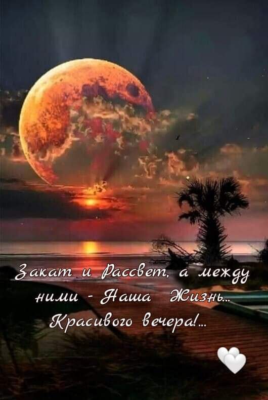 Открытка «Пожелание»: Красивого вечера! Закат, жизнь и настроение. Тэги: красивая, позитив, радость, настроение…