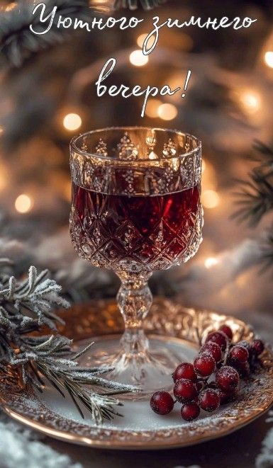 Открытка «Пожелание»: Красивая открытка: Уютного зимнего вечера!. Тэги: красивая, позитив, радость, напиток, настроен…