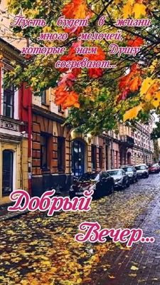 Открытка «Пожелание»: Добрый вечер: осенний уют и душевные пожелания. Тэги: красивая, позитив, осень, настроение…