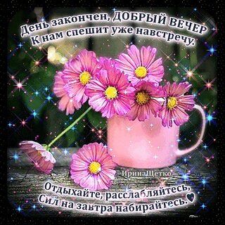 Открытка «Пожелание»: Открытка «Добрый вечер»: Отдыхайте и набирайтесь сил. Тэги: красивая, позитив, радость, цветок…