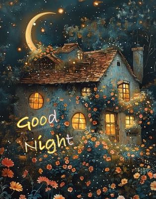 Открытка «Пожелание»: «Сказочная ночь» и пожелание «сладких снов». Тэги: красивая, цветок, окно, настроение, нежная…