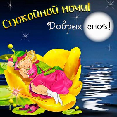 Открытка «Пожелание»: Спокойной ночи! Добрых снов!. Тэги: улыбка, красивая, радость, цветок, настроение, нежная, милая…