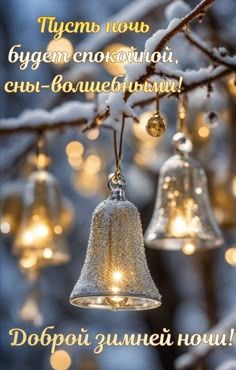 Открытка «Пожелание»: Доброй зимней ночи! Спокойная, волшебная ночь. Тэги: красивая, позитив, зима, снег, ветка, мороз…