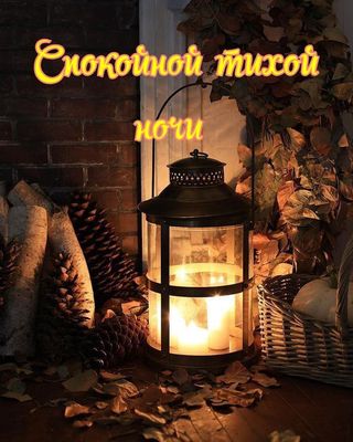 Открытка «Пожелание»: Спокойной ночи: уют и благополучие. Тэги: осень, настроение, природа, праздник, шишка, благопол…