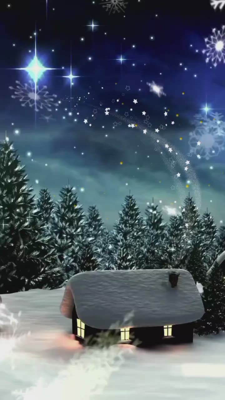 Открытка «Красивая»: Красивая зимняя ночь: уют и волшебство. Тэги: настроение, сказка, зима, снег, лес, мороз, волшеб…