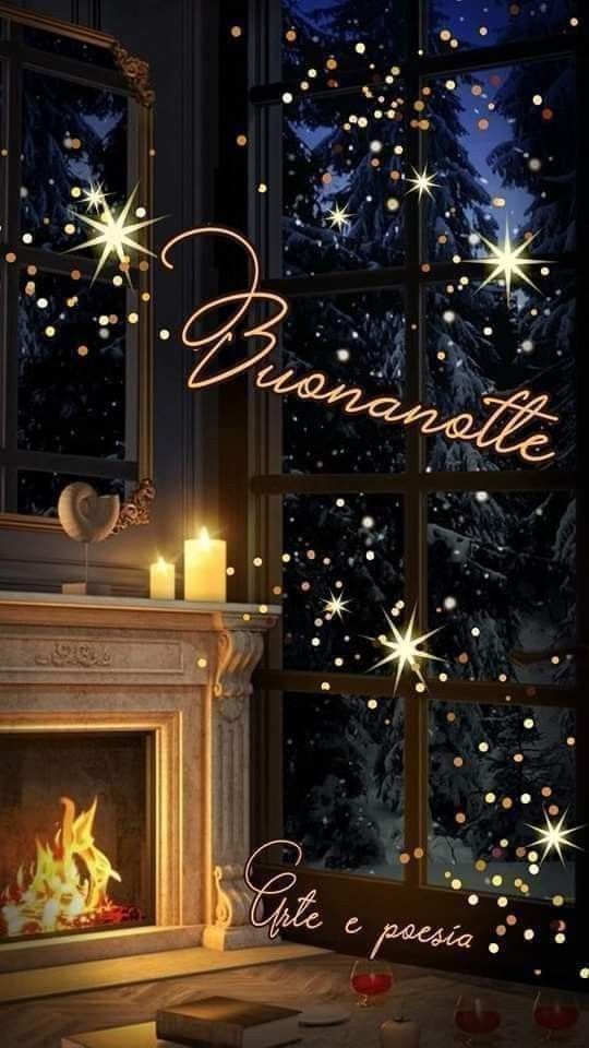 Открытка «Пожелание»: Спокойной ночи! Уютный вечер у камина. Тэги: красивая, окно, настроение, нежная, зима, любовь…