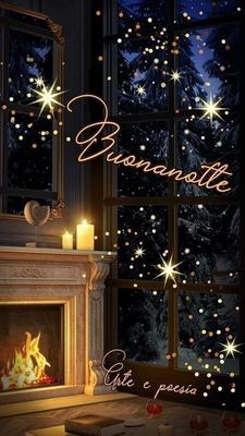 Открытка «Пожелание»: Спокойной ночи! Уютный вечер у камина. Тэги: красивая, окно, настроение, нежная, зима, любовь…