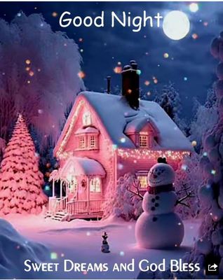 Открытка «Пожелание»: Красивая зимняя ночь: открытка с пожеланием сладких снов. Тэги: красивая, счастье, нежная, зима…